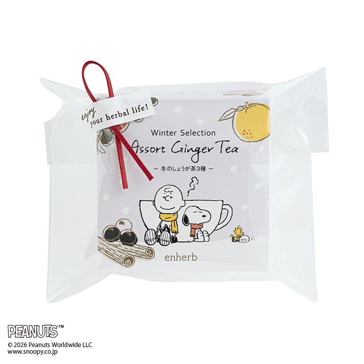 季節限定 PEANUTS 冬のしょうが茶3種アソート 5包入 ティーバッグ