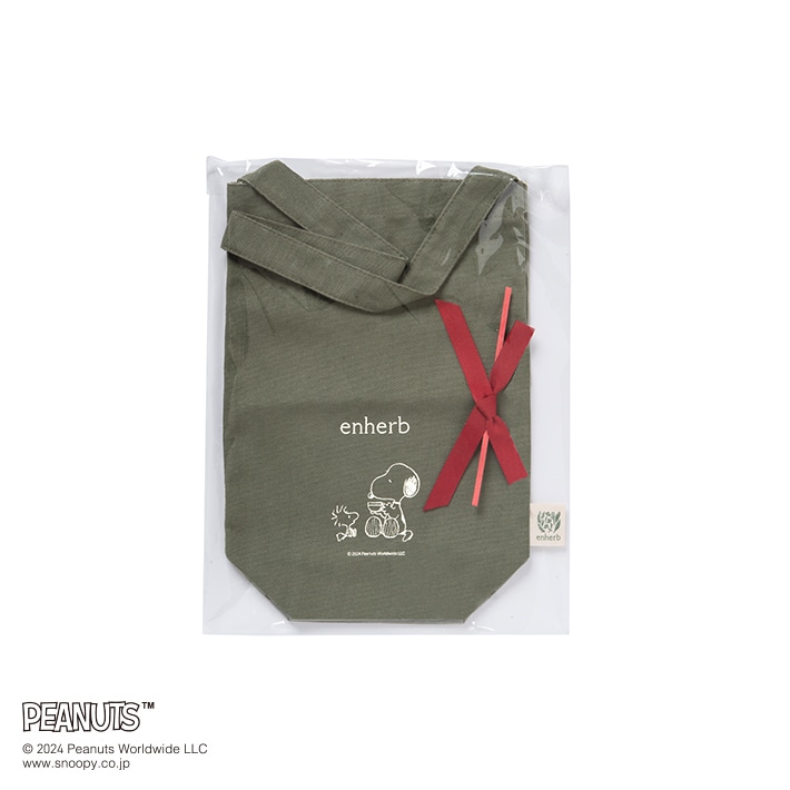 ［WEB限定］PEANUTS コットンバッグラッピング ワイヤー付きリボンタイ1本 コットンバッグ1枚 /