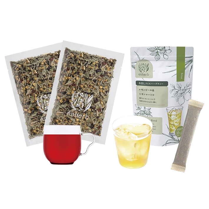 ［限定］1日を晴れやかに過ごす 茶葉×水出しセット（グレフル美巡茶100g / ＋水出しレモンピール＆レモンマートル15包）