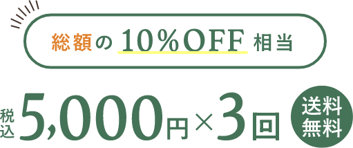 税込5,000円×3回 送料無料