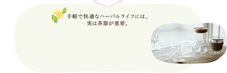 手軽で快適なハーバルライフには、実は茶器が重要。
