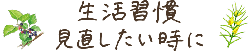 生活習慣見直したい時に