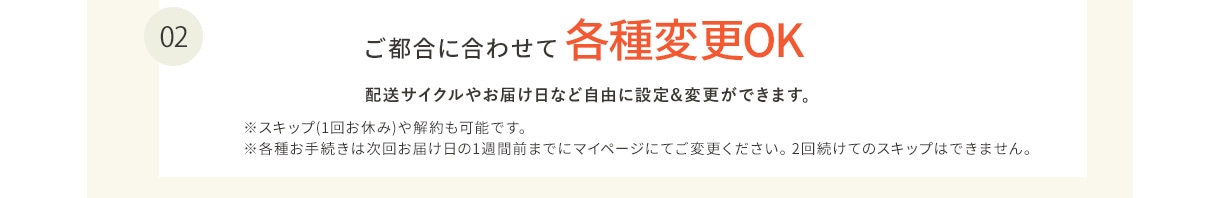 02 ご都合に合わせて各種変更OK