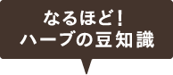 なるほど！ハーブの豆知識