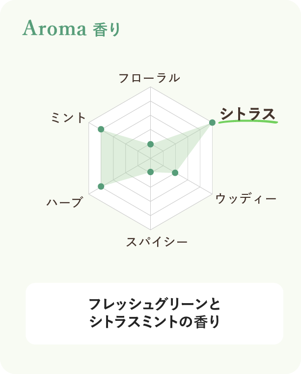 フレッシュグリーンとシトラスミントの香り