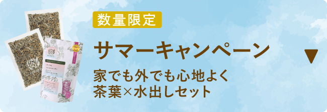 数量限定 サマーキャンペーン 家でも外でも心地よく茶葉×水出しセット