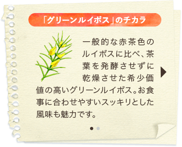 「グリーンルイボス」のチカラ