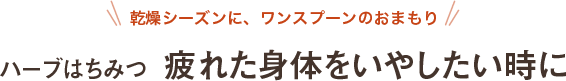 乾燥シーズンに、ワンスプーンのおまもり ハーブはちみつ 疲れた身体をいやしたい時に