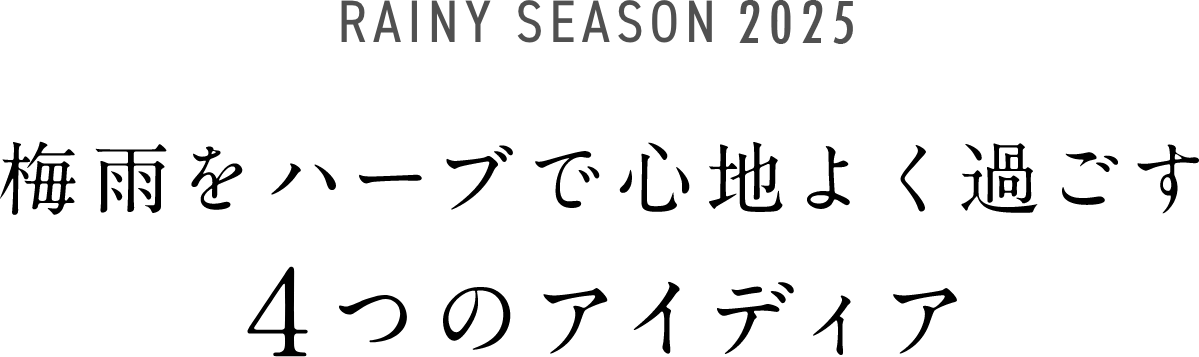 RAINY SEASON 2025 梅雨をハーブで心地よく過ごす4つのアイディア
