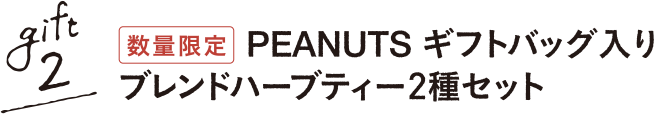 gift2 数量限定 PEANUTS ギフトバッグ入りブレンドハーブティー2種セット