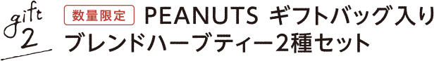 gift2 数量限定 PEANUTS ギフトバッグ入りブレンドハーブティー2種セット