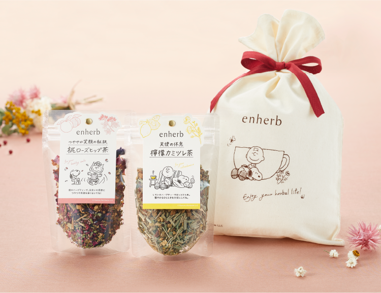 gift3 PEANUTS ギフトバック入りブレンドハーブティー2種セット