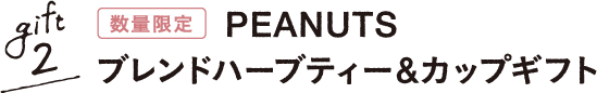 gift2 数量限定 PEANUTS ブレンドハーブティー&カップセット