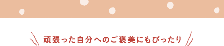 頑張った自分へのご褒美にもぴったり