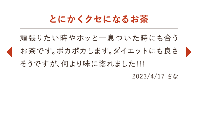 とにかくクセになるお茶