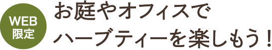 WEB限定 お庭やオフィスでハーブティーを楽しもう！