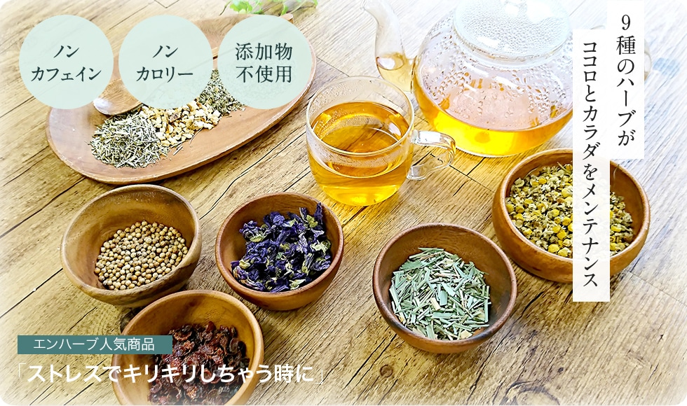 「ストレスでキリキリしちゃう時に」9種のハーブがココロとカラダをメンテナンス