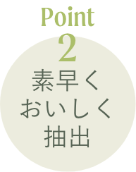 Point2 素早くおいしく抽出