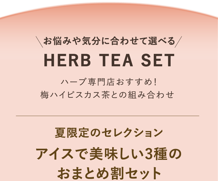お悩みや気分に合わせて選べる HERB TEA SET ハーブ専門店おすすめ！梅ハイビスカス茶との組み合わせ 夏限定のセレクション アイスで美味しい3種のおまとめ割セット