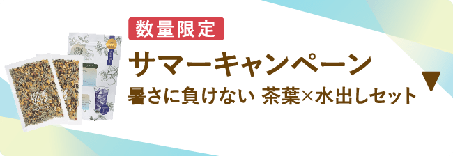 数量限定 サマーキャンペーン 暑さに負けない茶葉×水出しセット 茶葉タイプ ティーバッグタイプ