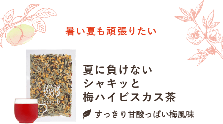 夏に負けないシャキッと梅ハイビスカス茶