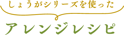 しょうがシリーズを使ったアレンジレシピ