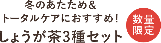 冬のあたため＆トータルケアにおすすめ！しょうが茶3種セット