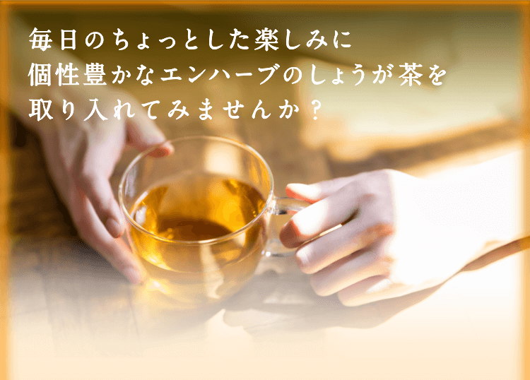 毎日のちょっとした楽しみに個性豊かなエンハーブのしょうが茶を取り入れてみませんか