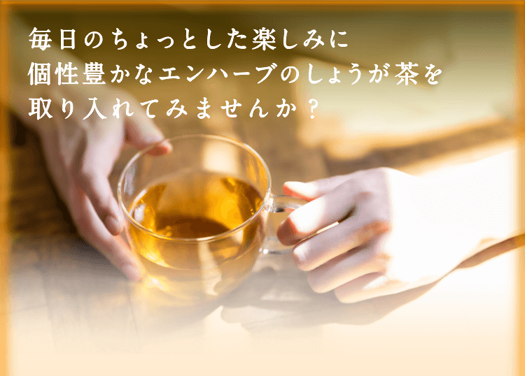 毎日のちょっとした楽しみに個性豊かなエンハーブのしょうが茶を取り入れてみませんか？