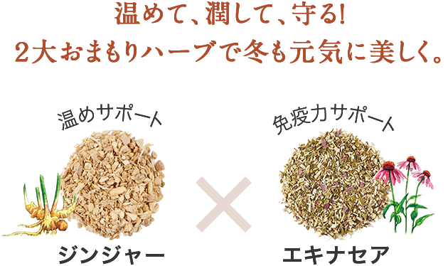 温めて、潤して、守る!2大おまもりハーブで冬も元気に美しく。
